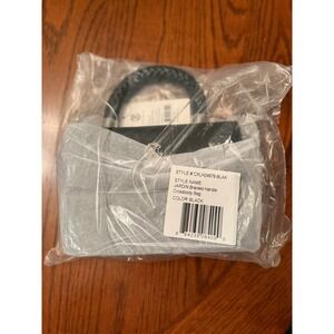 Christian Lacroix Jardin‎ Braided Handle Crossbody Bag Black Leather